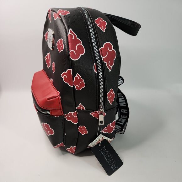Bioworld Naruto Shippuden Collection Akatsuki Red Cloud Mini Backpack Purse ~NEW - Picture 2 of 13